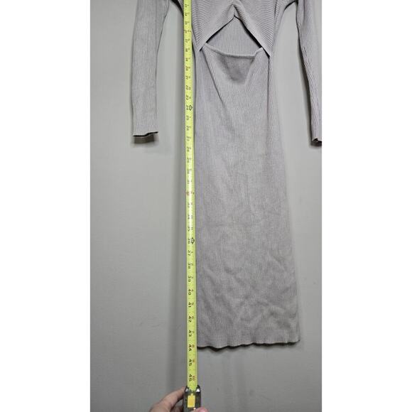 abercrombie & fitch Long Sleeve Ribbed Knit Slim Fit Dress Beige Size ST - Picture 7 of 7